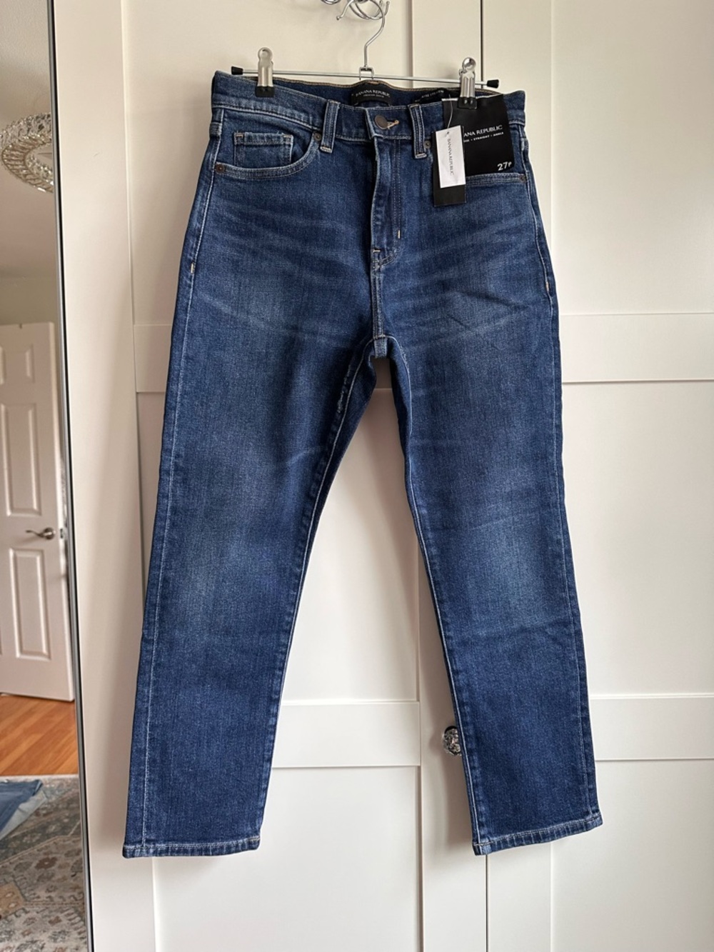 Banana Republic Women's Slim Straight Jeans in Dark Blue - Petite NWT